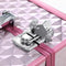 Beauty Case ,Make up koffer , Multi Case Make-up Case Vloertas Met Diamantpatroon Zilverkleurig Roze 36 x 28 x 23 cm JBC319P