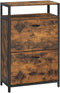 Schoenenkast met 2 kleppen, schoenenrek,  voor 8-12 paar schoenen, , 60 x 30 x 95 cm, vintage bruin-zwart