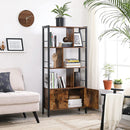 Boekenkast, boekenkast met 4 open legplanken, , stalen frame,  bruin-zwart