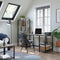 Bureau, computertafel, PC-tafel, bureautafel, met 2 legplanken rechts of links, , grijs-zwart LWD47MB