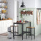 bartafel, stabiele bartafel, tafel voor cocktails, keukentafel, 120 x 60 x 90 cm, metaal, eenvoudige montage, industrieel ontwerp, vintage bruin-zwart LBT91X