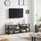 TV-meubel, TV-tafel, lowboard voor TV's tot 60 inch, TV-meubel met planken, stalen frame, , Grijs-black LTV094B02