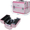 Beauty Case ,Make up koffer , Multi Case Make-up Case Vloertas Met Diamantpatroon Zilverkleurig Roze 36 x 28 x 23 cm JBC319P