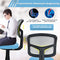 Bureaustoel met lage rugleuning, armloze computerstoel, hoogteverstelling,  360°  (Blauw)