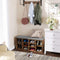 Schoenenbank, schoenenrek, schoenenopslag, zitbank, 10 vakken, met bekleding, voor de entree, hal, slaapkamer, 104 x 30 x 48 cm, vintage bruin LHS10XB