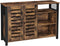 Sideboard, kast met 2 deuren, verstelbare planken, voor eetkamer, woonkamer, keuken, 110 x 33 x 75 cm, industrieel design, vintage bruin-zwart LSC083B01