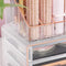 Make-up organizer, cosmetica organizer met 3 lades en 15 vakkenroségoud JKA002T01
