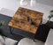 Salontafel, salontafel, gemaakt van staal, met rasterplank, vierkant, industrieel ontwerp, voor woonkamer, vintage bruin-zwart LCT065B01