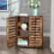 Bijzetkast, dressoir, decoratieve kast met lamellendeuren, multifunctioneel, woonkamer, slaapkamer, hal, industrieel design, vintage, donkerbruin LSC78BX