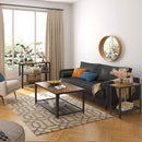 bijzettafel, nachtkastje, banktafel met tralielegger, voor woonkamer, slaapkamer, salontafel in industrieel ontwerp, vintage bruin-zwart LET31BX