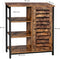 Sideboard, keukenkast met 3 open planken, badkamerkast, woonkamer, hal, keuken, thuiskantoor, stalen frame, industriële stijl, vintage bruin-zwart LSC74BX