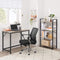 Bureau, computertafel, smalle kantoortafel, 100 x 50 x 75 cm, studeerkamer,  grijs-zwart LWD041B02