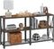 Consoletafel, smalle gangtafel met 3 niveaus, open planken, sofastafel, 140 x 30 x 75 cm, metalen frame, bijzettafel, industrieel design, woonkamer, hal, vintage bruin-zwart LNT071B01