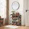 schoenenrek, staand rek met 4 niveaus, schoenenplanken,  bruin-zwart LBS035B01