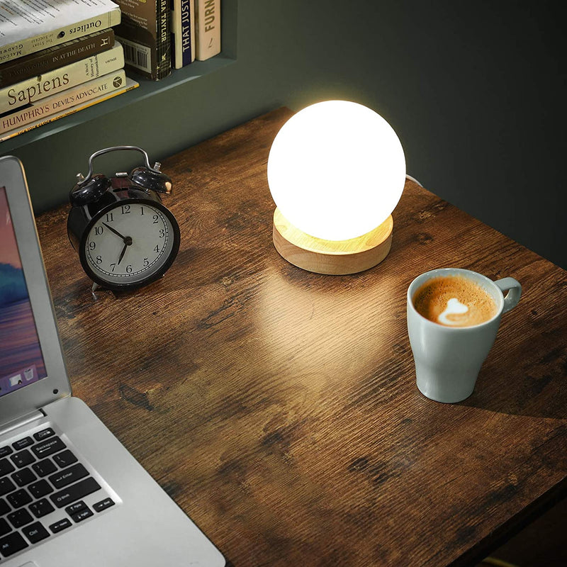 Bureau, computer bureau, smalle kantoortafel, 100 x 50 x 75 cm,  vintage bruin-zwart LWD41X