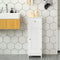 badkamermkastl plank opbergruimte voor badkamer gemaakt van hout met lade lamellendeur wit 32 x 87 x 30 cm (B x H x D) BBC43WT