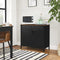 Dressoir ,keukenkast, 1 verstelbare plank, stalen frame, 80 x 40 x 76 cm, vintabruin-zwart LSC102B01