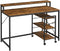 Computer bureau, bureau met monitorstandaard, met trolley, opslag voor documenten, bruin-zwart LWD060B01