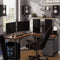 Bureau hoekbureau, L-vormig computerbureau,  eenvoudige montage, industrieel ontwerp, vintage bruin-zwart LWD73X