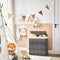Wasmand, handgevlochten, wasmand van synthetisch rotan, met deksel en handgrepen, wassorteerder, opvouwbaar, waszak uitneembaar, grijs LCB52WG