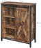 Sideboard, keukenkast met schuifdeur en verstelbare planken, badkamerkast, woonkamer, hal, keuken, thuiskantoor, stalen frame, industriële stijl, vintage bruin-zwart LSC88BX