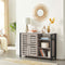 Sideboard, kast met 2 deuren, verstelbare planken, voor eetkamer, woonkamer, keuken, 110 x 33 x 75 cm, industrieel design, grijpzwart LSC083B02