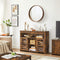 Dressoir, bijzetkast, keukenkast met legplanken, gangkast met lamellendeuren, vrijstaand, woonkamer, eetkamer, slaapkamer, vintage bruin LBF003X01