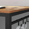 Bureau, computer bureau, bureau met 8 haken, 120 x 60 x 75 cm,  bruin-zwart LWD58X