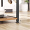 keukenplank, staande plank met metalen mand, bakkerijplank met 6 S-haken en planken, magnetronplank, kruidenrek, voor potten en pannen, industrieel ontwerp, vintage bruin-zwart KKS35X