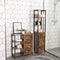 dressoir, keukenkastje met 3 open rekken, badkamerkastje, woonkamer, hal, keuken, thuiskantoor, stalen geraamte, industriële stijl,vintage bruin en zwart LSC74BX
