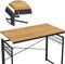 Computertafel, opklapbaar bureau met 8 haken, , honingbruin-zwart LWD042B05