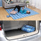 Picknickkleed, 200 x 200 cm, XXL, fleece, wmouwgeïsoleerd, waterdicht met draaggreep, vierkant blauw gestreept