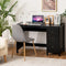 Computerbureau 120 cm met 3 laden, thuiskantoor studie bureau met ruime bureaublad, computertafel pc-tafel, moderne laptop bureau, multifunctioneel computer bureau (Zwart)