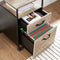 Archiefkast met 2 laden,  met wielen, rolcontainer,stalen frame, , grijs-zwart
