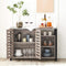 Sideboard, kast met 2 deuren, verstelbare planken, voor eetkamer, woonkamer, keuken, 110 x 33 x 75 cm, industrieel design, grijpzwart LSC083B02