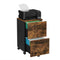 Rolcontainer, archiefkast met 2 laden, kantoorkast, voor documenten in DIN A4 en briefformaat, met hangmap,  bruin-zwart OFC040B01