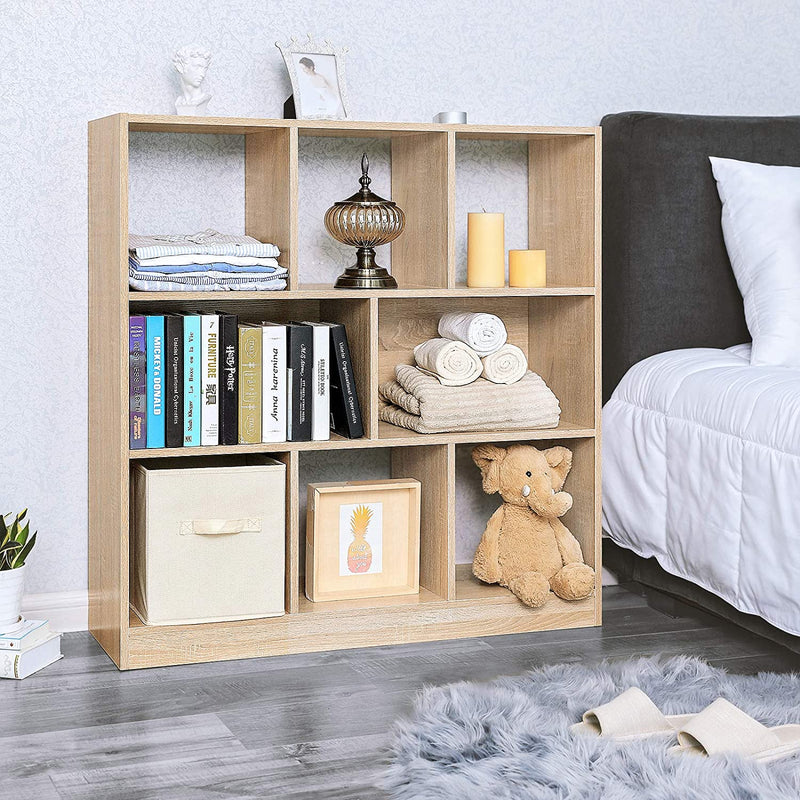 Boekenkast, kubusplank, bodemplank, met open vakken, 97,5 x 30 x 100 cm, eiken kleur LBC52NL