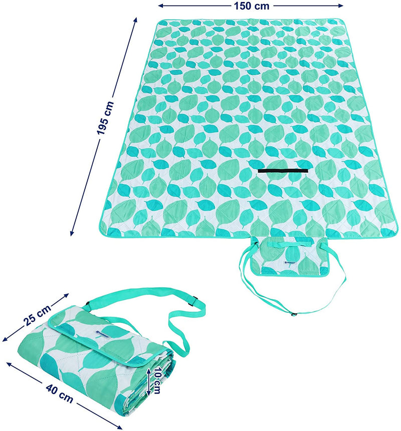 GCM80JW Wasbaar picknickkleed voor outdoor, opvouwbaar tot tas met schouderriem, licht campingdeken, ideaal voor op reis, warmte-isolerend, 195 x 150 cm