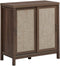 Houten kast met schuifdeur, moderne opbergkast, , stapelbare dressoir opbergkast walnoot