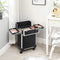 Make-upkoffer, trolley, make-upkoffer, met handgreep, met 4 universele wielen, met 4 uittrekbare vakken, voor op reis, zwart JHZ013B01