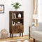 Retro boekenkast, Boekenkast met 2 plankenvoor boeken, foto's, decoratie, houtlook LBC09BX