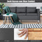 3 Zitsbank, moderne bank met zachte beklede stoelen en zilveren metalen poten, slaapbank perfect voor thuis en op kantoor
