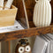 Boekenkast, 5 vakken onderin, 3 vakken bovenin, , 90 x 28 x 100 cm, bruin