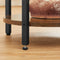 Bijzettafel, banktafel, rond, met 3 planken, gemaakt van staal, gemakkelijk te monteren, voor woonkamer, slaapkamer, industriële stijl, vintage bruin-zwart LET280B01