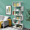 6-Laags boekenkast, vrijstaande S-vormige boekenplank met anti-kantelbeveiliging,  (Wit)