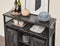 Sideboard, keukenkast, opbergkast, met 2 schuifdeuren, verstelbare legplank, industrieel, voor woonkamer, antracietgrijs-zwart LSC092B04