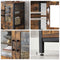 Badkamerkast, dressoir, opbergkast, verstelbare plank, stalen frame, voor woonkamer, keuken, industriële stijl, vintage bruin-zwart LSC260B01