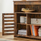 Dressoir, bijzetkast, keukenkast met legplanken, gangkast met lamellendeuren, vrijstaand, woonkamer, eetkamer, slaapkamer, vintage bruin LBF003X01