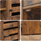 Dressoir, bijzetkast, keukenkast met legplanken, gangkast met lamellendeuren, vrijstaand, woonkamer, eetkamer, slaapkamer, vintage bruin LBF003X01