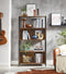 boekenplank, staande plank, open, opbergplank,, 80 x 30 x 148 cm, industrieel ontwerp, vintage bruin-zwart LLS106B01